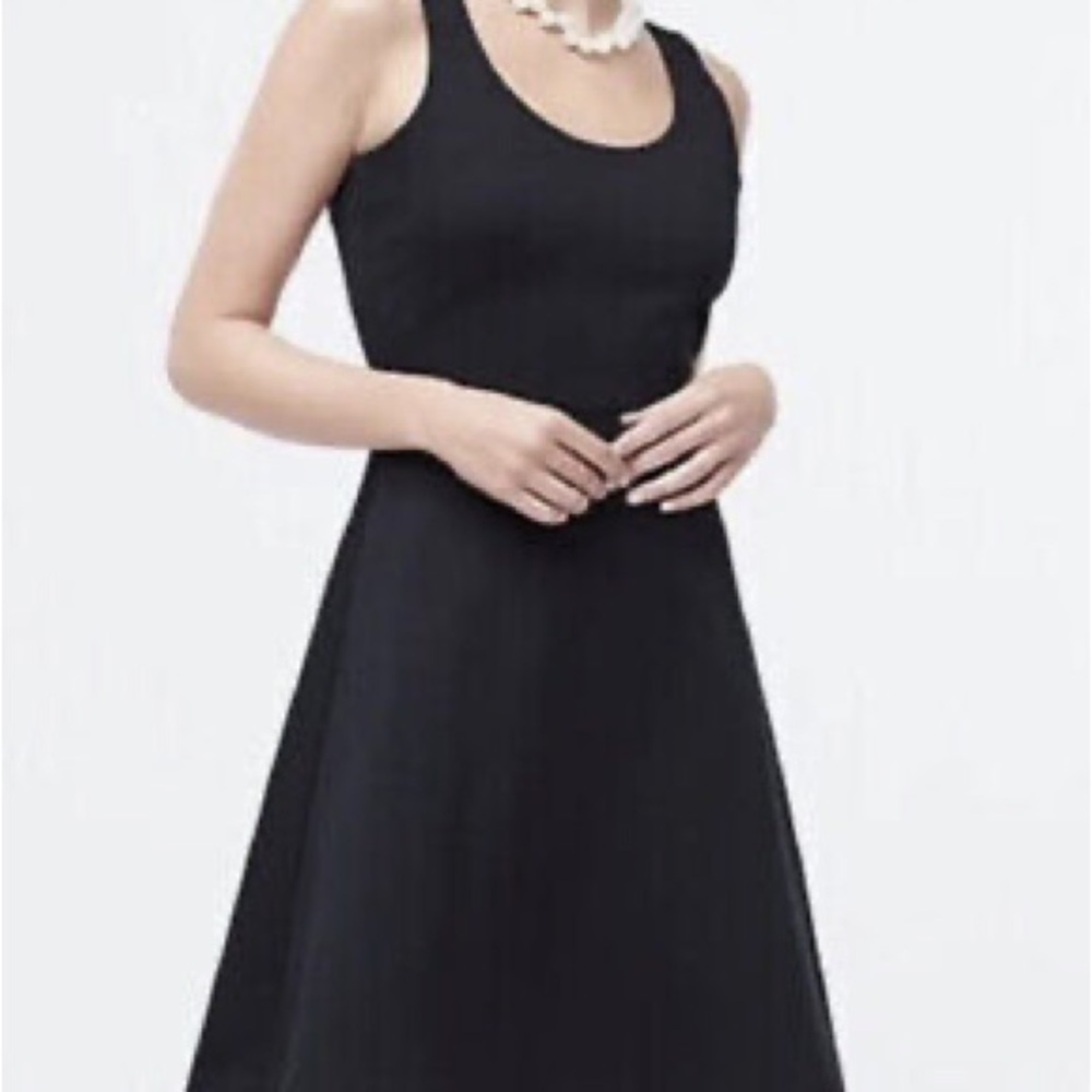 J. Crew a-line jersey knit black mini dress - L